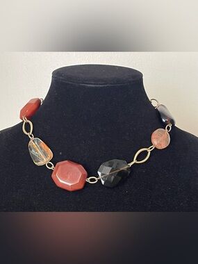 Carolee colorful large Stone or glass Link Necklace